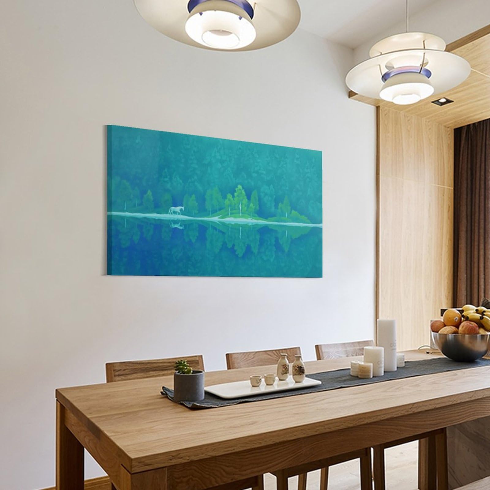 Amazon.co.jp: 東山魁夷「緑響く」風景画有名画家、版画家、作家アール